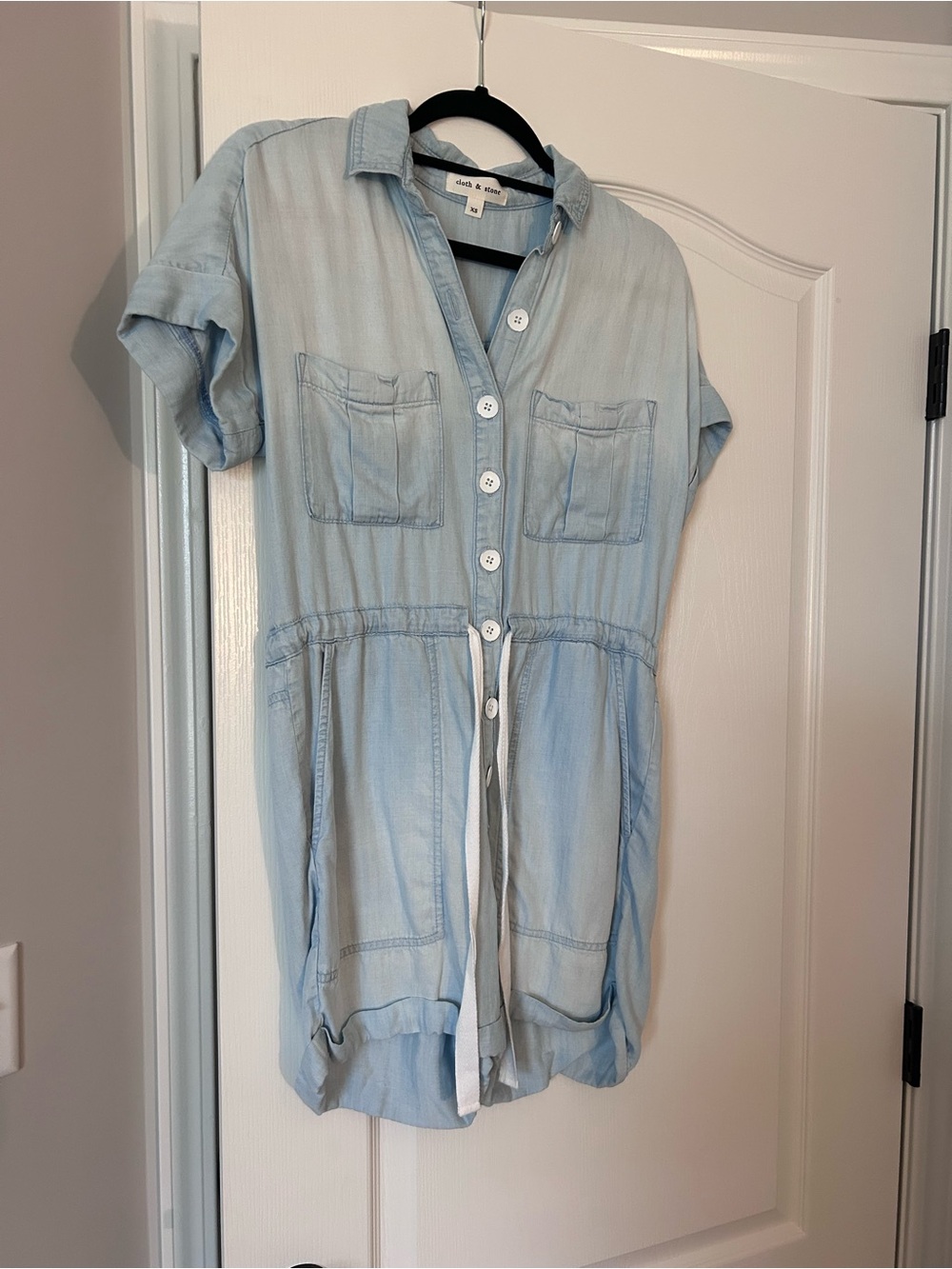 cloth & stone Light Blue Button-Up Romper